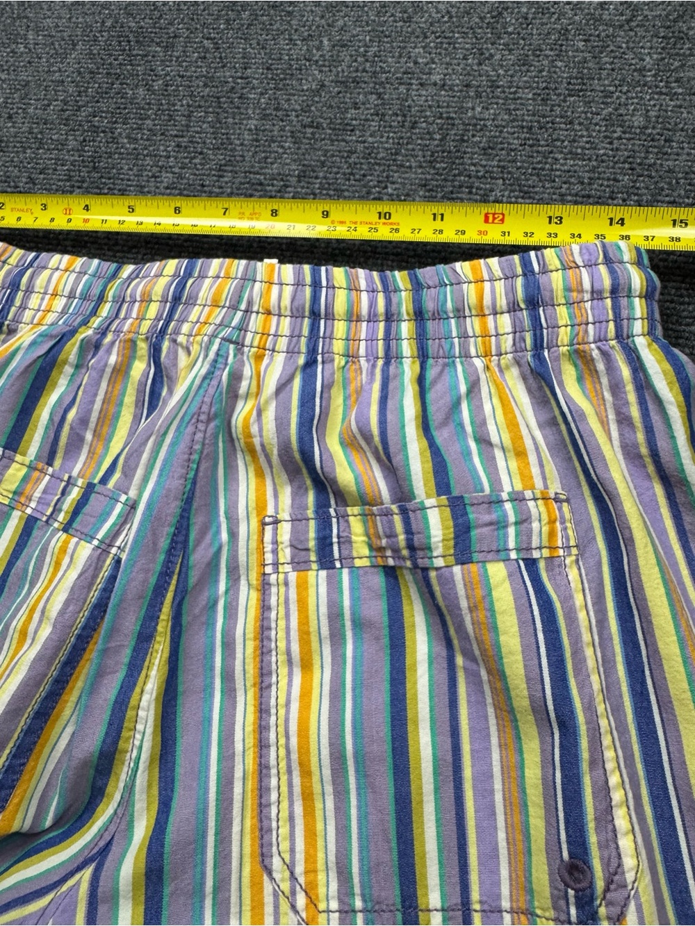 Free People Saylor Poplin Stripe Shorts Size XS Multicolor Pull On Knee Length - Picture 4 of 11